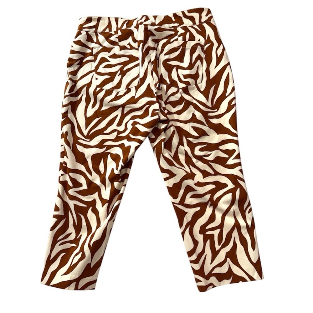 SPANX‎ Pants Animal Print Pull On Cropped Elastic Waistband Brown White Size 1XP - Picture 3 of 11